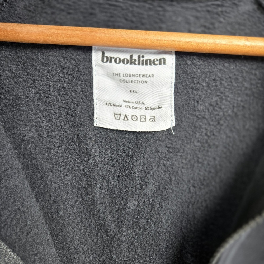 Brooklinen Sweatshirt Men's XXL Black Dekalb 1/4 Zip The Loungewear Collection - Picture 3 of 5